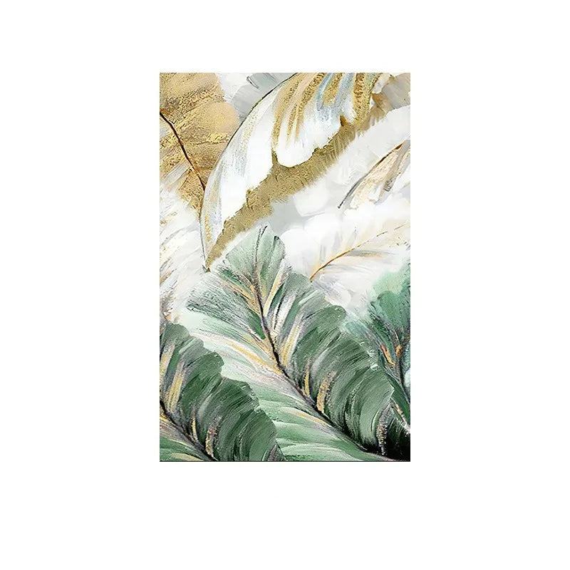 Abstract Green Leaves Modern Botanical Abstract Green Leaves Wall Art Fine Art Canvas Prints Pictures For Living Room Dining Room Art Decor 2025
