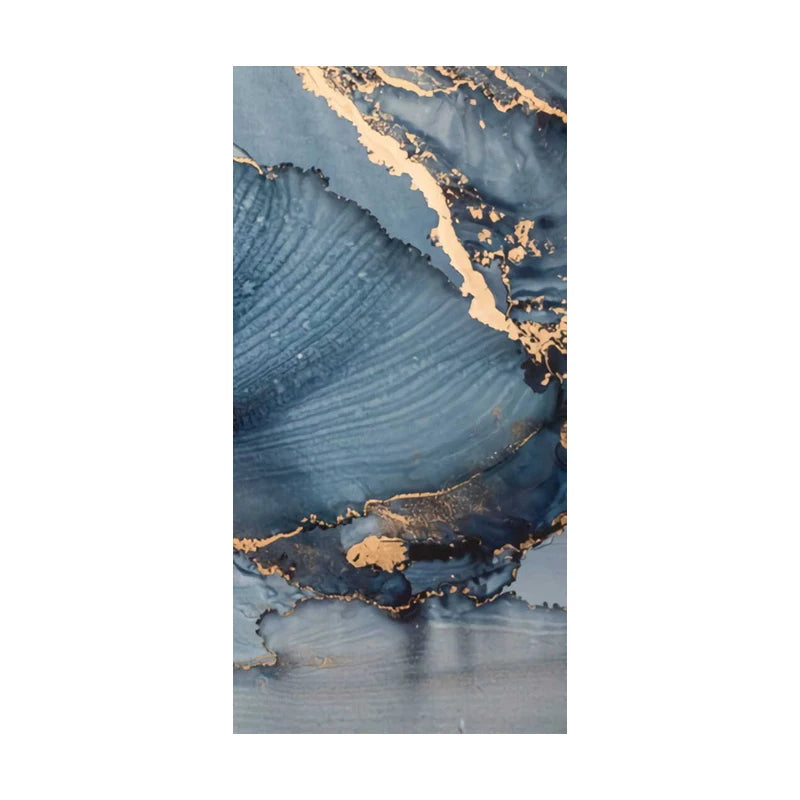 Set of 3Pcs Abstract Golden Blue Liquid Marble Print Wall Art Fine Art Canvas Prints Pictures For Modern Living Room Bedroom Home Office Decor