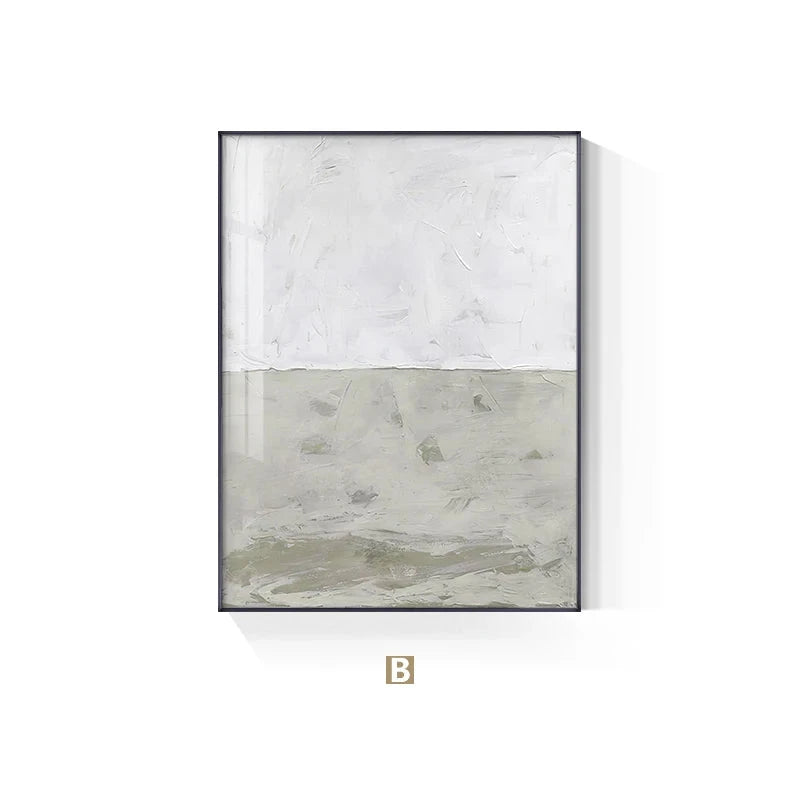 Minimalist Beige Grey Color Block Abstract Wall Art Fine Art Canvas Prints Pictures For Modern Apartment Living Room Bedroom Contemporary Home Decor