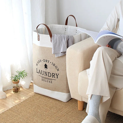 Chic Folding Laundry Basket Large Capacity Portable Household Storage Bag For Laundry & Linen