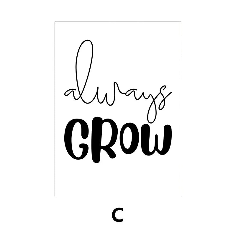 Black and White Motivational Posters Wall Art Fine Art Canvas Prints – Minimalist Wall Art Decor for Modern Interiors