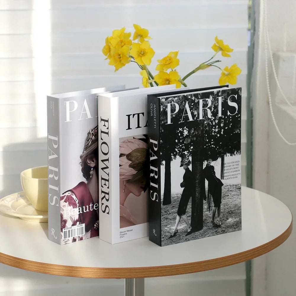 Set of 3Pcs Designer Fashion Faux Books – Decorative Designer Book Props for Coffee Table, Living Room, Hotel Room, Club &amp; Villa Decor