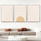 Minimalist Beige Yellow Sunrise Wall Art Fine Art Canvas Prints Nordic Abstract Pictures For Living Room Dining Room Art For Modern Living