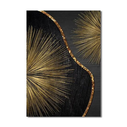 Golden Black Wood Tree Rings Wall Art Fine Art Canvas Prints Modern Abstract Pictures For Urban Loft Luxury Living Room Decor