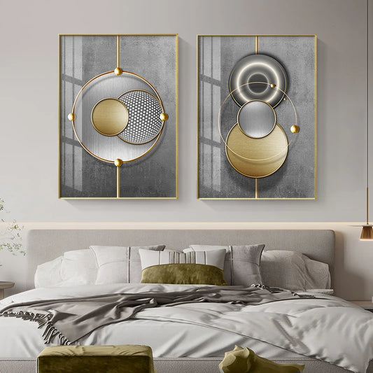 Modern Aesthetics Abstract Sun Moon Wall Art Fine Art Canvas Prints Pictures For Luxury Living Room Bedroom Boutique Hotel Room Art Decor
