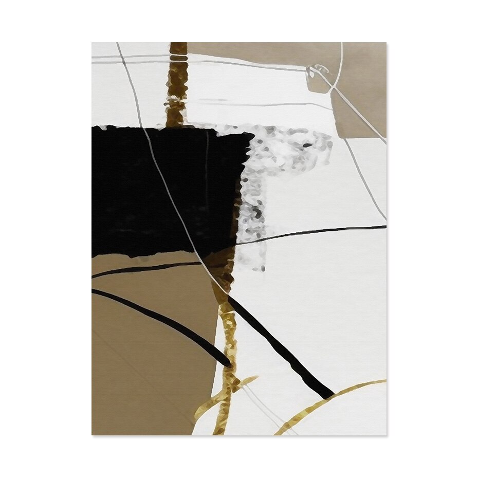 Modern Abstract Light Luxury Color Black Beige Black Wall Art Fine Art Canvas Prints For Contemporary Loft Living Room Home Office Decor