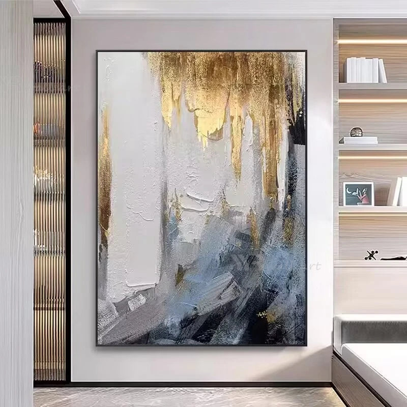 * Hand Painted * Large Format Textured Abstract Acrylic Oil Painting For Living Room Entrance Hall Foyer Contemporary Home Office Decor