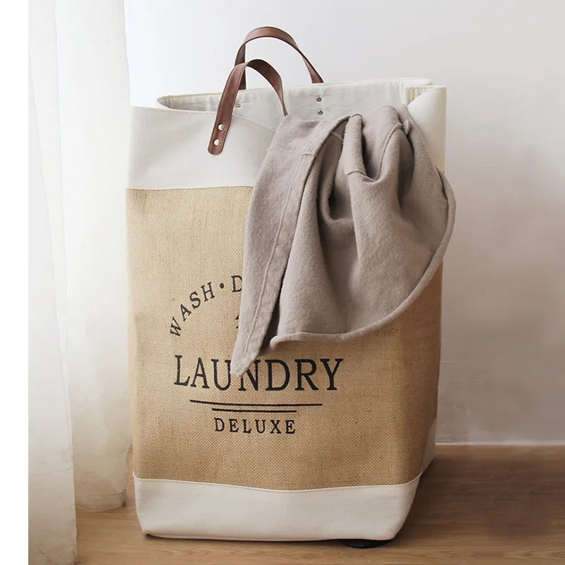 Chic Folding Laundry Basket Large Capacity Portable Household Storage Bag For Laundry & Linen