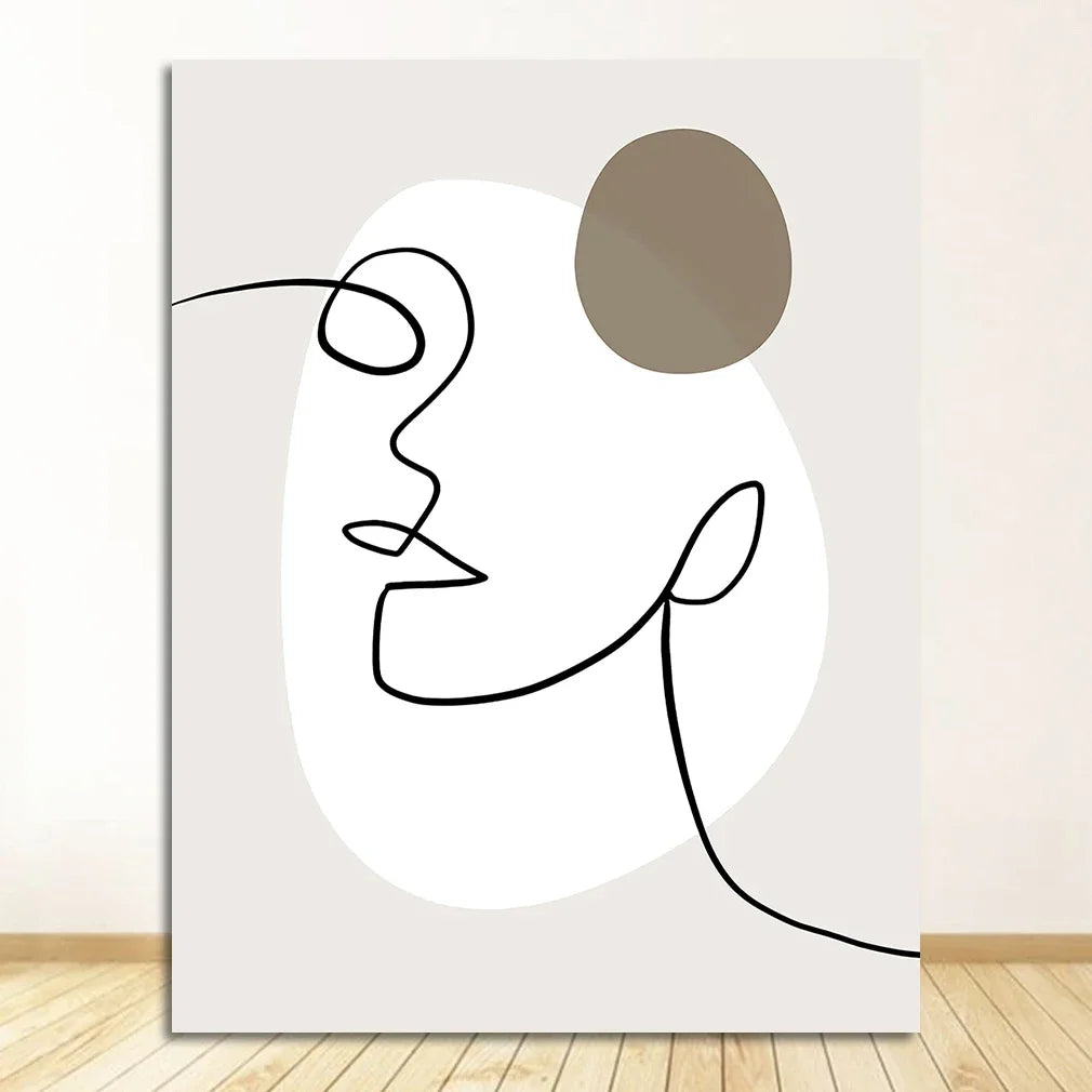 Minimalist Abstract Line Art Figure Art Fine Art Canvas Prints Black White Pictures Posters For Living Room Bedroom Art For Simple Living 2025