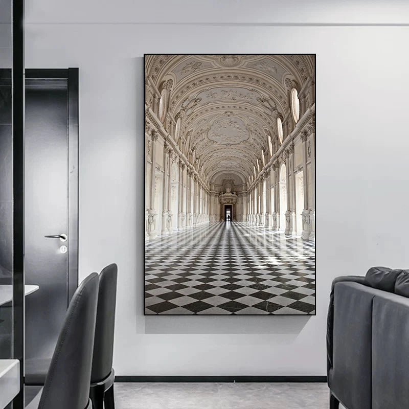 Abstract Architectural Abyss Black And White Wall Art Fine Art Canvas Prints Modern Pictures For Living Room Office Contemporary Home Decor