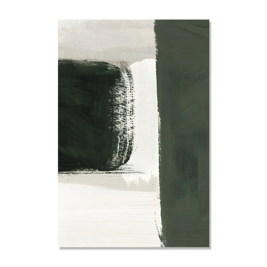 Modern Abstract Green Beige White Brushstroke Canvas Prints Nordic Wall Artwork For Contemporary Living Room Home Decor Artwork