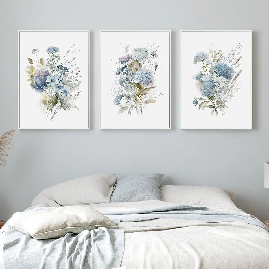 Minimalist Wild Meadow Flowers Watercolor Wall Art Fine Art Canvas Prints Botanical Posters Pictures For Living Room Home Decor