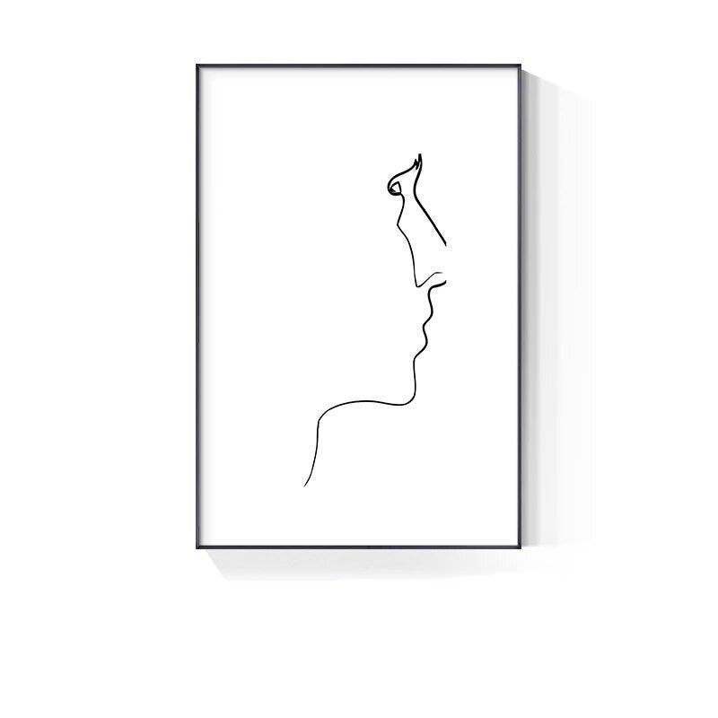 Minimalist Line Art Black White Poster Wall Art Fine Art Canvas Prints Simple Lifestyle Pictures For Bedroom Living Room Wall Decoration