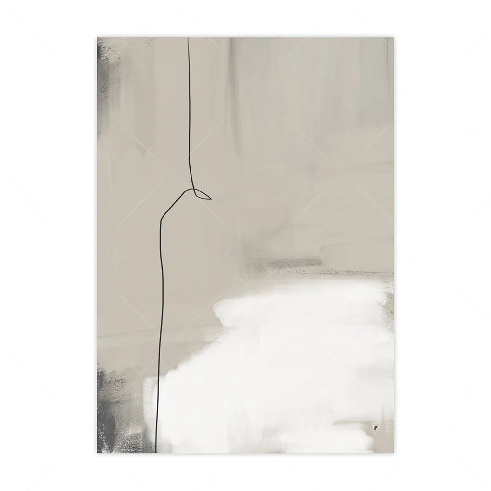 Modern Minimalist Abstract Wall Art Beige Gray Black Fine Art Canvas Prints Pictures For Living Room Bedroom Apartment Scandinavian Home Decor