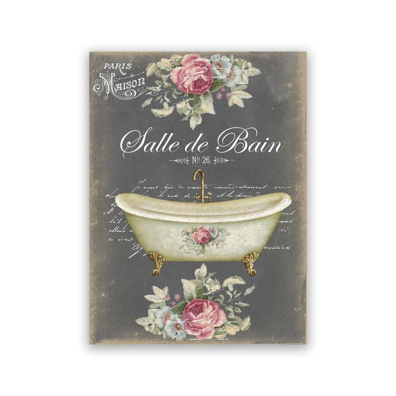 French Quotes Amusing Bathroom Rules WC Wall Art Fine Art Canvas Prints Typographic Quotations Black White Pictures Posters For Bathroom Toilet Room WC Wall Decor 2025