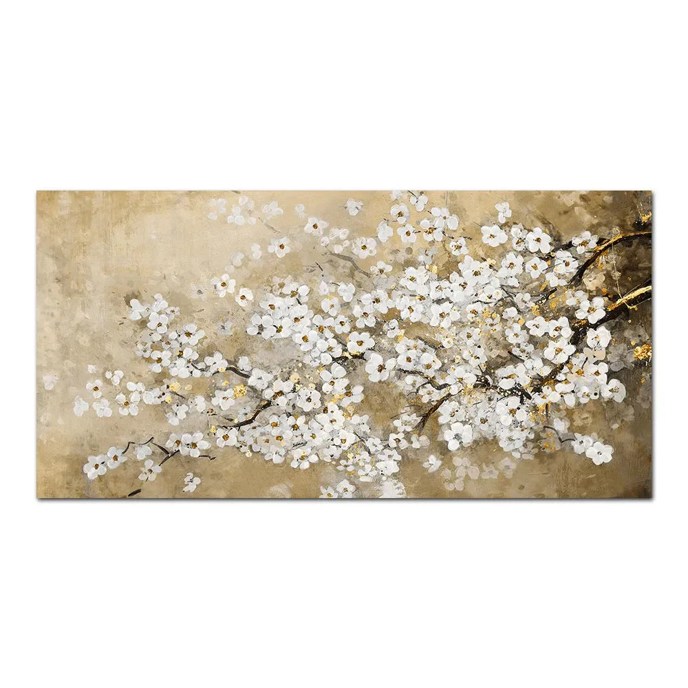 * Featured Sale * Vintage Retro Floral Wide Format Wall Art Fine Art Canvas Prints Modern Botanical Pictures For Living Room Bedroom Art Decor