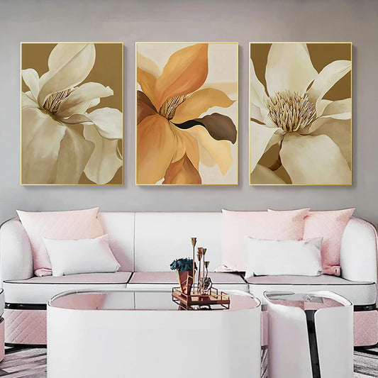 Big Abstract Floral Wall Art Fine Art Canvas Prints Modern Botany Pictures For Living Room Dining Room Bedroom Art Decor