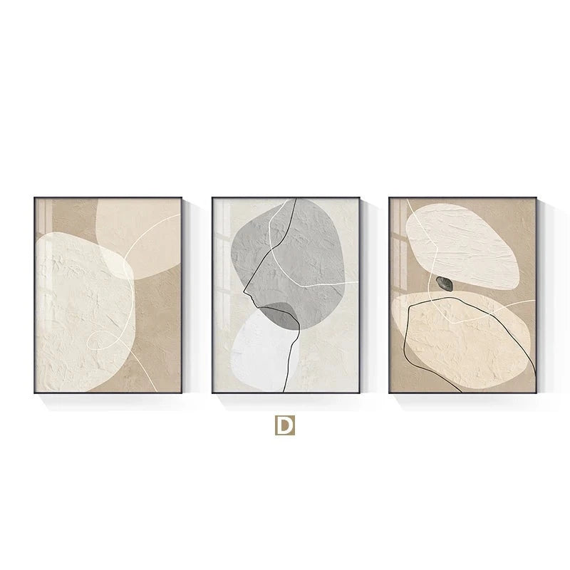 Modern Abstract Zen Pebbles Wall Art Fine Art Canvas Prints Neutral Colors Nordic Posters Pictures For Living Room Bedroom Art Decor