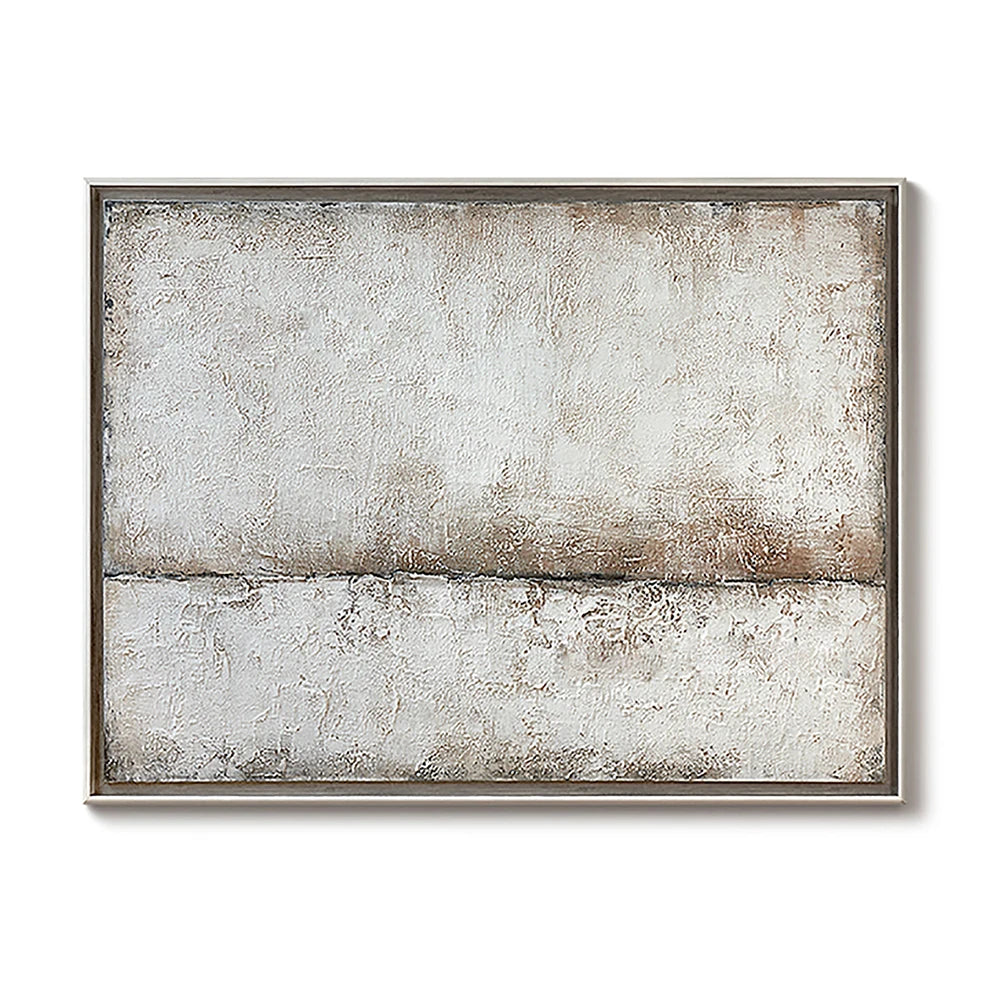 * Hand Painted * Minimalist Urban Abstract Landscape Painting Thick Brush Textured Wall Art Neutral Colors Hand Painted Acrylic Oil On Canvas Picture For Modern Living Room