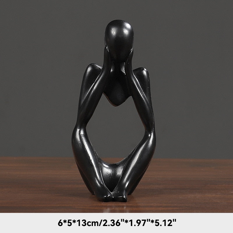 Abstract Thinker Figurines Resin Statue Sculptured Ornamental Characters For Living Room Coffee Table Mantelpiece Art Nordic Home Decor