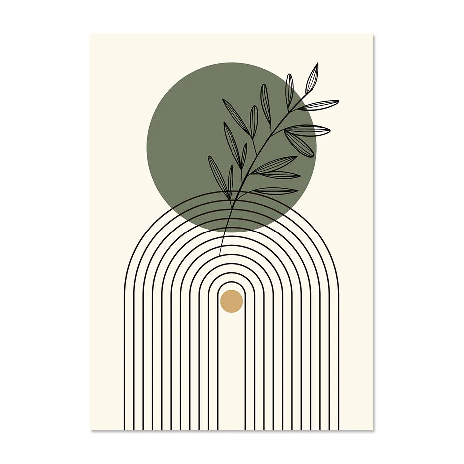 Modern Abstract Wall Art Geometric Line Shape And Form Fine Art Canvas Prints Black Beige Terracotta Pictures For Living Room Decor