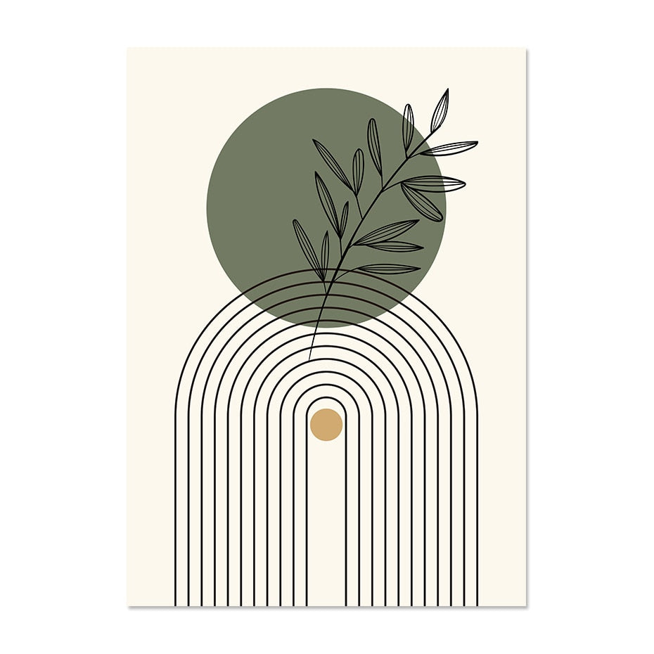 Modern Geometric Wall Art Abstract Line Shape And Form Fine Art Canvas Prints Black Beige Terracotta Pictures For Living Room Decor