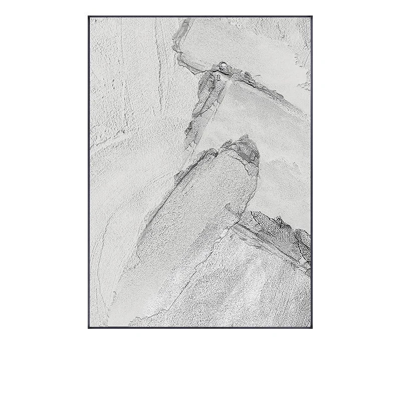 Modern Minimalist Urban Architectural Wall Art Fine Art Canvas Prints Black Grey Terracotta Thick Brush Abstract Pictures For Home Office Decor