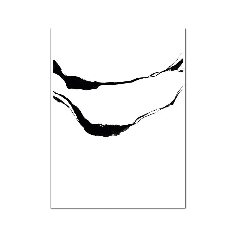 Minimalist Modern Abstract Black & White Wall Art Fine Art Canvas Prints Pictures For Living Room Bedroom Home Office Study Room Art Decor