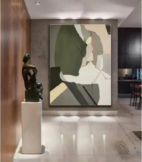 Modern Abstract Neutral Tones Color Block Wall Art Fine Art Canvas Prints Pictures For Living Room Entrance Hall Home Office Art Decor
