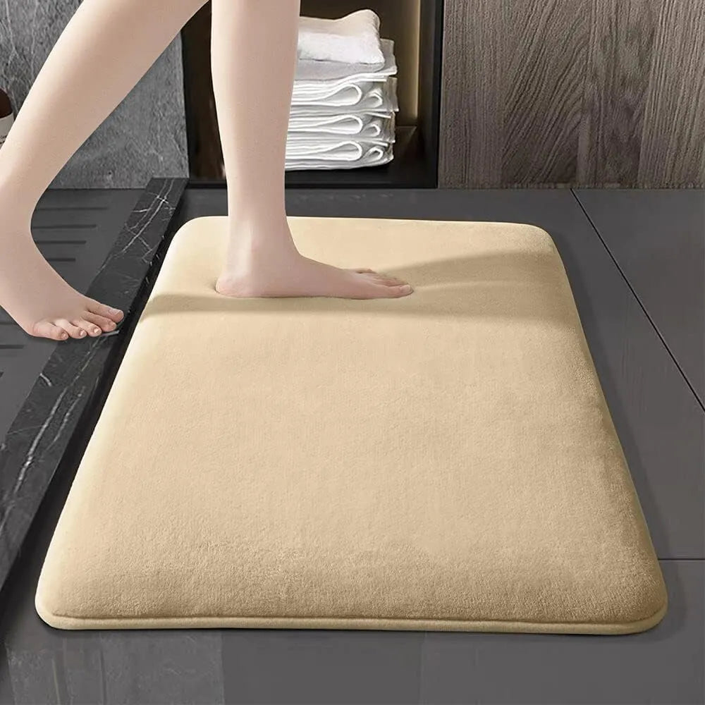 Ultra Absorbent Nordic Bath Mat Shower Room Floor Mat Super Anti-Slip Cushioned Soft Velvet Shower Mat For Washroom