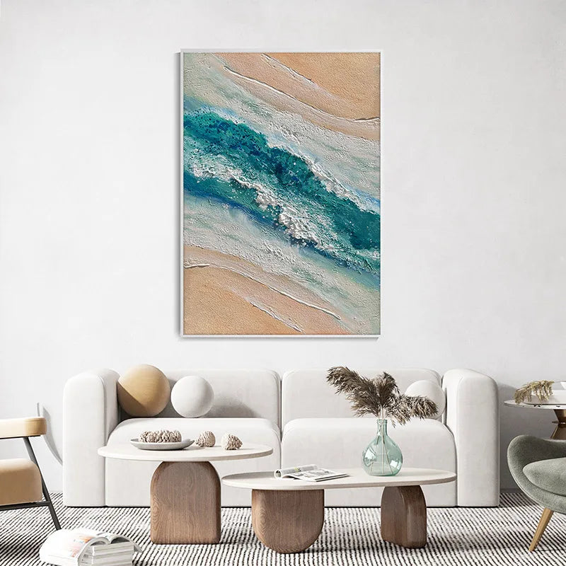 Abstract Sea Surf Coastal Wall Art Fine Art Canvas Prints Beach Landscape Ocean Waves Seascape Pictures For Living Room