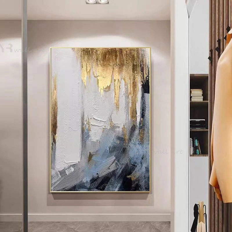 * Hand Painted * Large Format Textured Abstract Acrylic Oil Painting For Living Room Entrance Hall Foyer Contemporary Home Office Decor