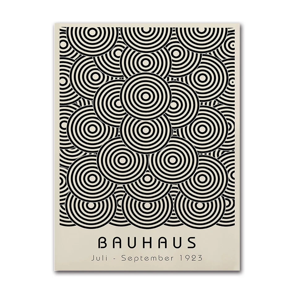 Vintage Retro Bauhaus Abstract Geometric Wall Art Fine Art Canvas Prints Black Beige Pictures For Living Room Dining Room Home Office Decor