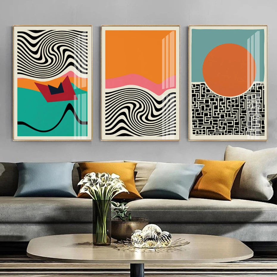 Fingerprint Abstract Wall Art Nordic Style Colorful Fine Art Canvas Prints Works Of Art For Office Living Room Modern Home Interior Decor