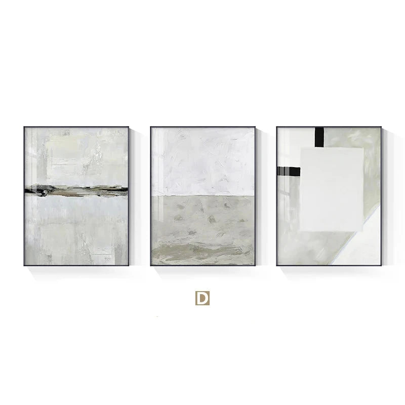 Minimalist Beige Grey Color Block Abstract Wall Art Fine Art Canvas Prints Pictures For Modern Apartment Living Room Bedroom Contemporary Home Decor