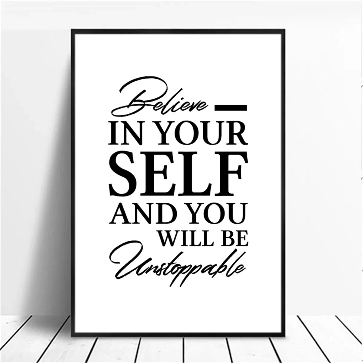Positive Energy Black & White Quote Poster Wall Art Fine Art Canvas Prints Minimalist Motivational Quotation Pictures For Inspirational Home Decor