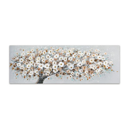 * Featured Sale * Blooming White Floral Petal Tree Wall Art Fine Art Canvas Print Wide Format Picture For Above The Sofa Above The Bed