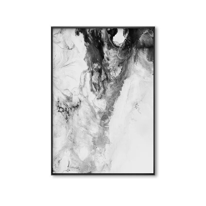Minimalist Black & White Zen Abstract Wall Art Fine Art Canvas Prints Modern Pictures For Living Room Bedroom Home Office Art Decor