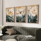 Serene Pastel Petals Floral Abstract Wall Art Fine Art Canvas Prints Modern Botany Pictures For Living Room Dining Room Art Decor