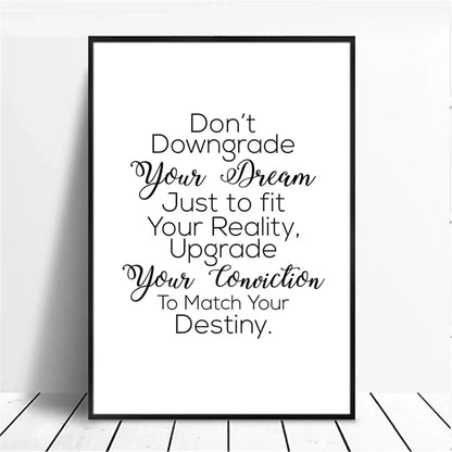 Positive Energy Black & White Quote Poster Wall Art Fine Art Canvas Prints Minimalist Motivational Quotation Pictures For Inspirational Home Decor