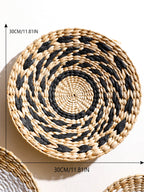 Rustic Nordic Farmhouse Handmade Wicker Weave Discs Wall Hanging Decorations Table Mats For Kitchen Living Room Coffee Table Dining Room Home Decor