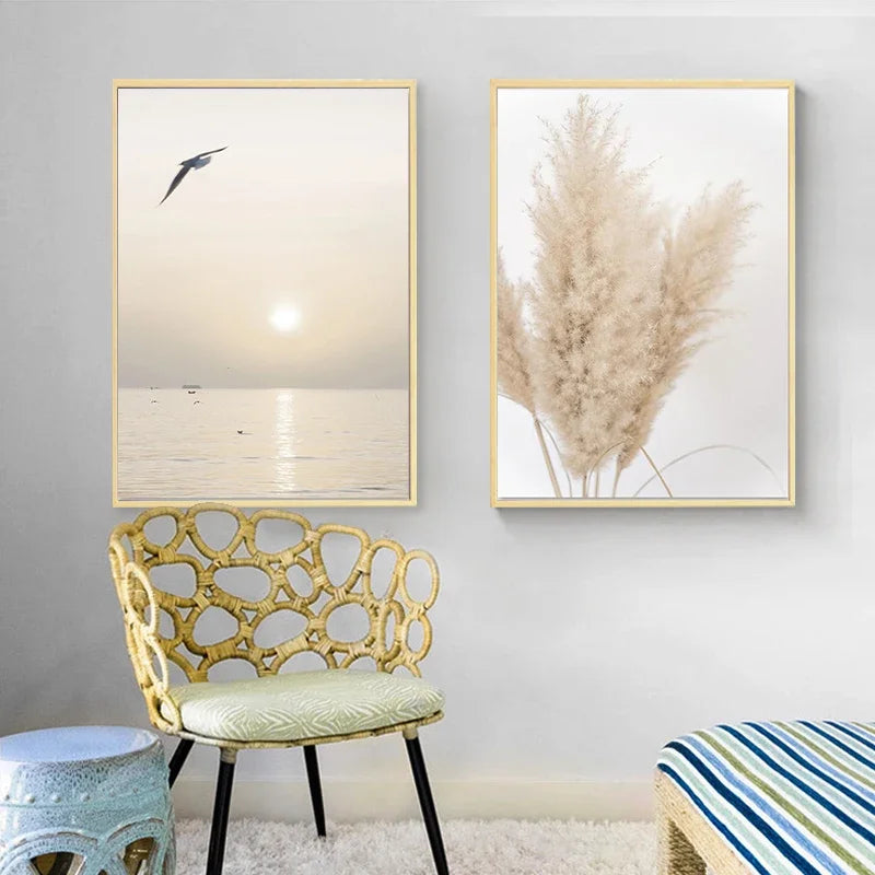 Tropical Sunset Beach Scenes Modern Landscape Wall Art Fine Art Canvas Prints Nordic Gallery Wall Pictures For Living Room Bedroom Home Art Decor