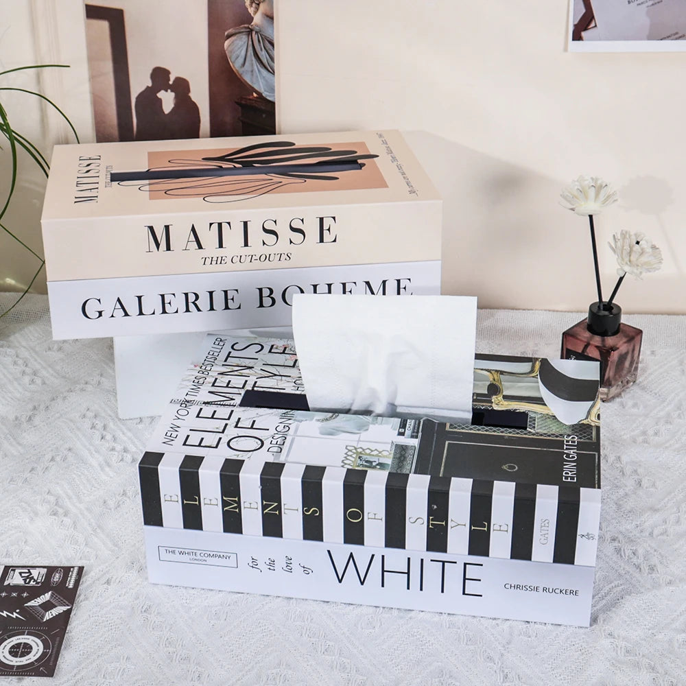 Luxury Faux Book Tissue Box – Sophisticated Tabletop Accent & Storage Solution For Upscale Boutique Home Decor