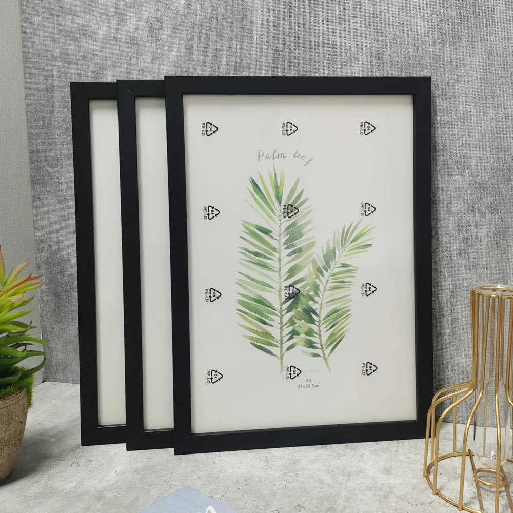 3Pcs Wooden Picture Frame For Canvas Prints Nordic Style Black White Natural Wood Photo Frame For 21x30cm 20x25cm 15x20cm 13x18cm Canvas Prints