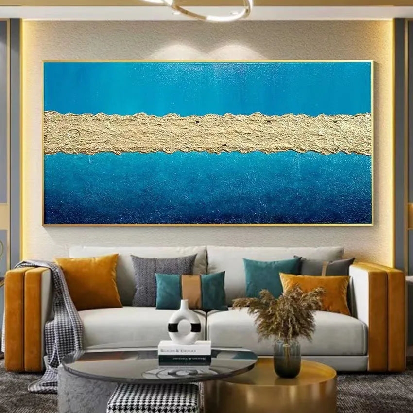 * Hand Painted * Modern Abstract Large Format Acrylic Oil Painting For Living Room Above Sofa Dining Room Art Decor - Unique Hand Painted Acrylic Oil Painting On Canvas