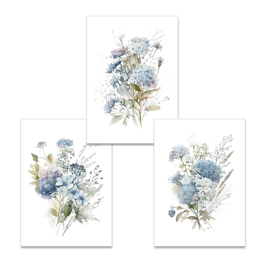 Minimalist Wild Meadow Flowers Watercolor Wall Art Fine Art Canvas Prints Botanical Posters Pictures For Living Room Home Decor