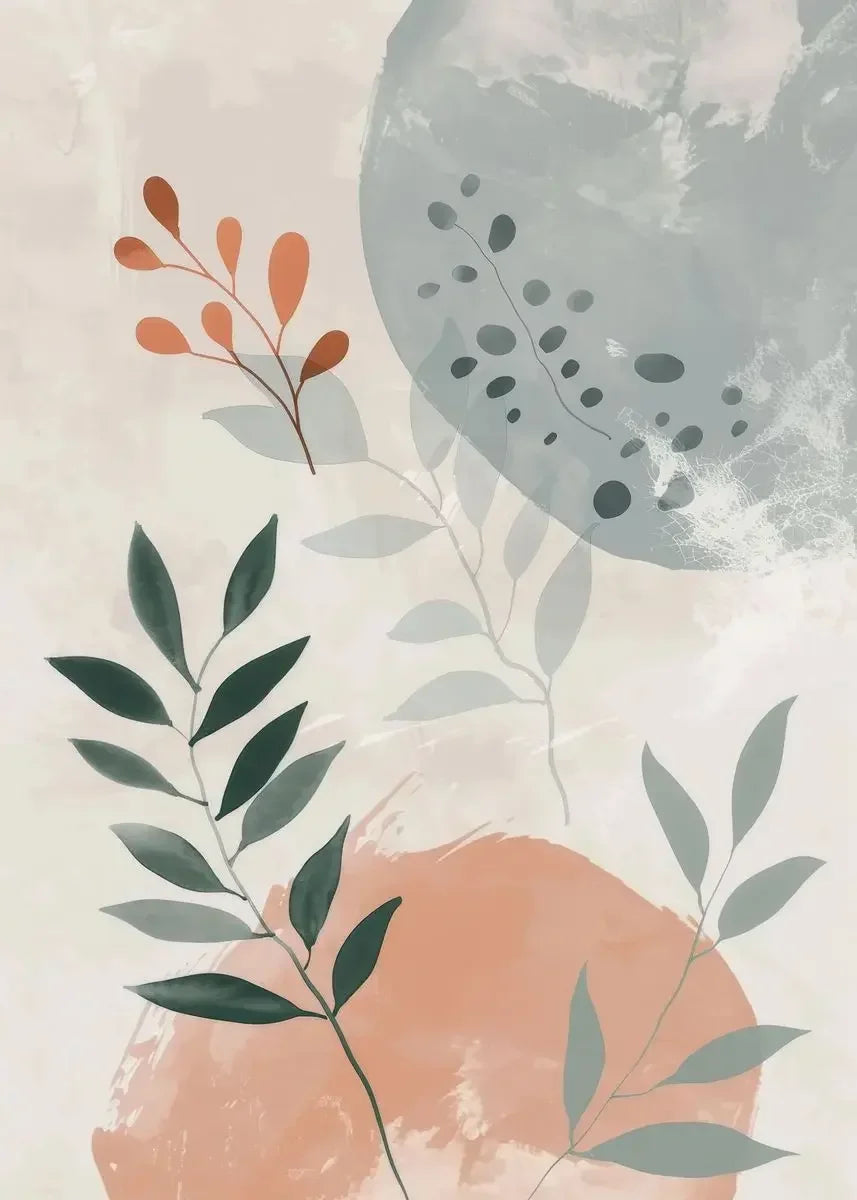 Rustic Abstract Botanical Still Life Floral Wall Art Fine Art Canvas Print For Modern Living Room Dining Room Kitchen Art Decor