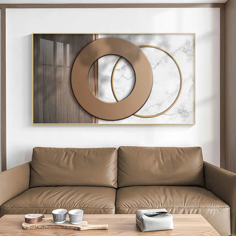 Modern Abstract Architectural Geometry Wall Art Fine Art Canvas Prints Sun Moon Pictures For Luxury Apartment Living Room Home Office Decor