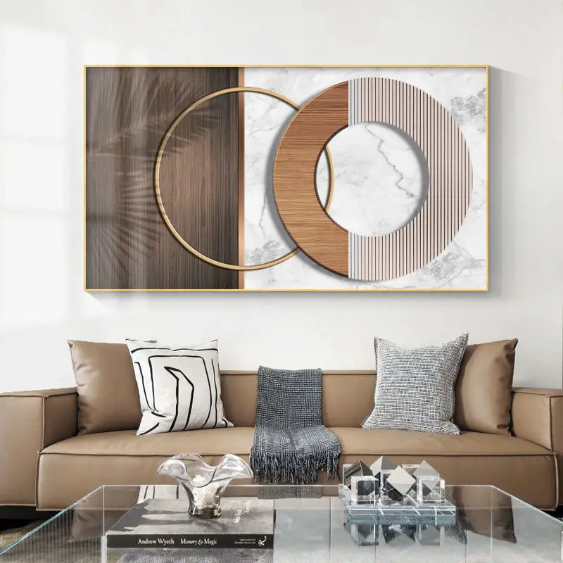 Modern Abstract Architectural Geometry Wall Art Fine Art Canvas Prints Sun Moon Pictures For Luxury Apartment Living Room Home Office Decor