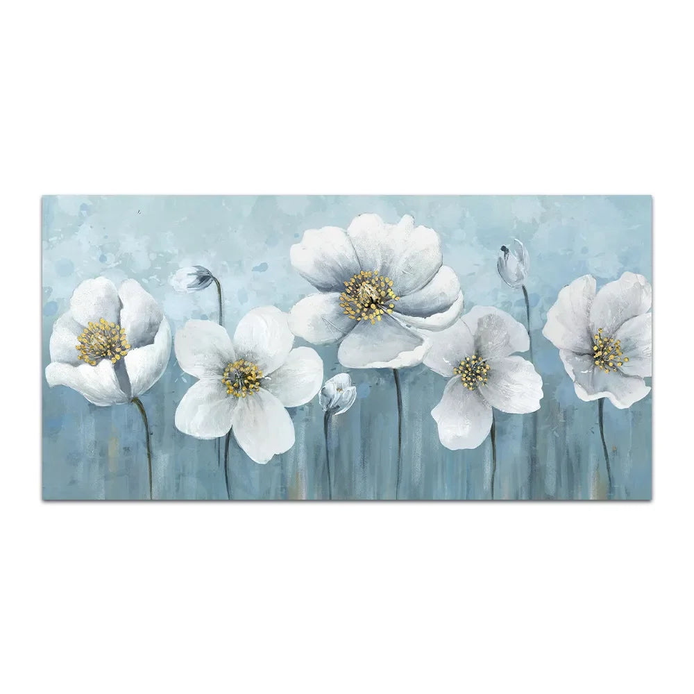 * Featured Sale * Vintage Retro Floral Wide Format Wall Art Fine Art Canvas Prints Modern Botanical Pictures For Living Room Bedroom Art Decor